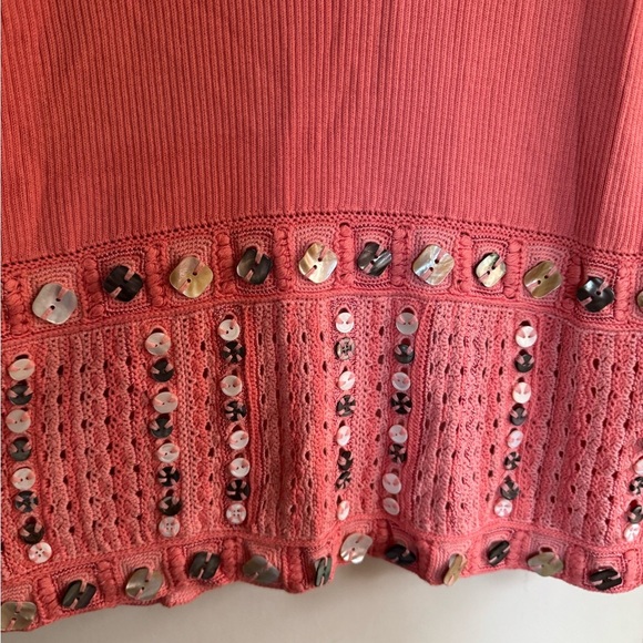 J. Jill Coral Button-Up Women's Cardigan - Picture 6 of 7